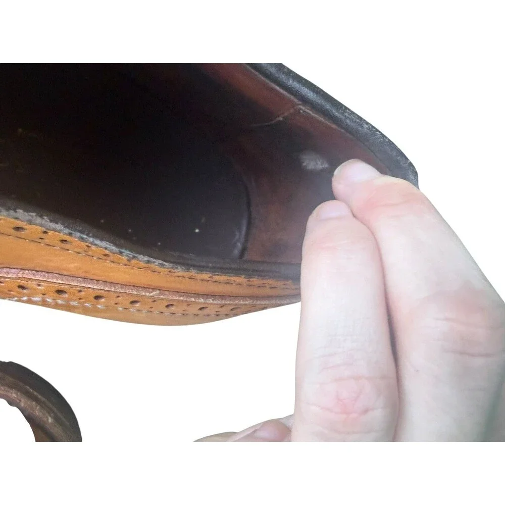 Allen Edmonds Men’s 7 E Brown Leather Wingtip Brogue Oxford Dress Shoes USA